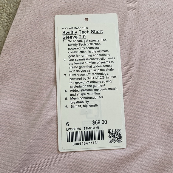 Lululemon Swiftly Tech Short Sleeve 2.0 - Strawberry Milkshake - Picture 4 of 5